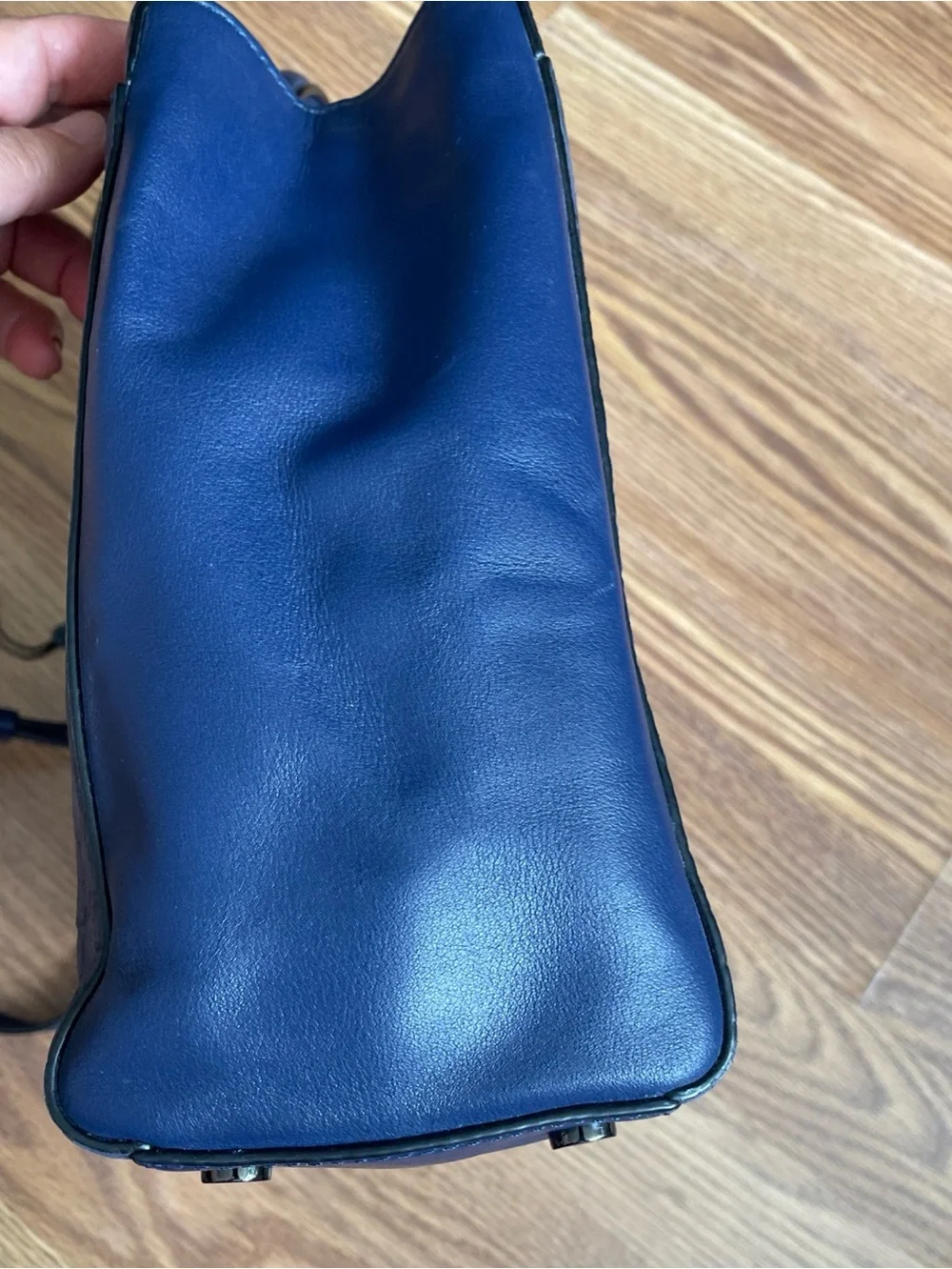 Diane Von Furstenberg DVF 440 Gallery Viviana Leather Handle Bag Dark Night